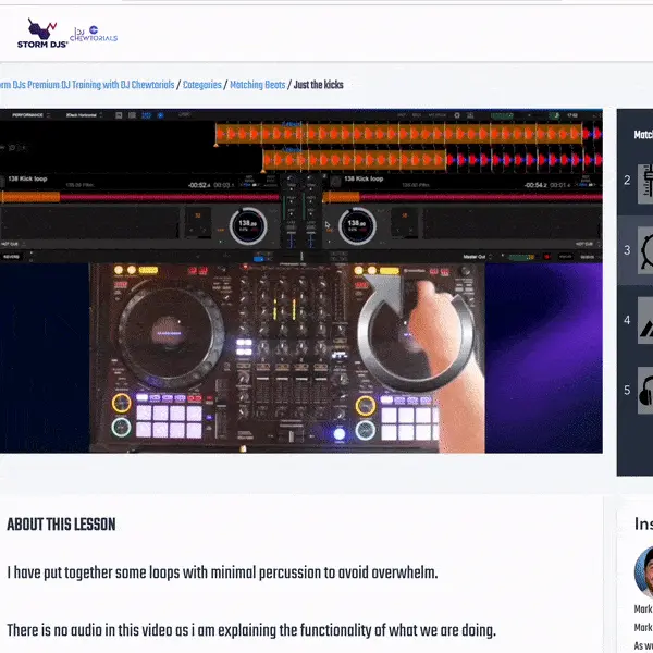 Learner resources inside the Storm DJs training platform